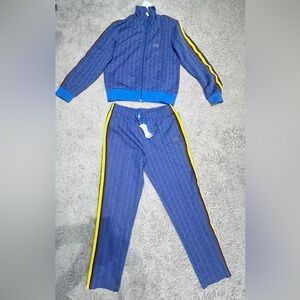 Blue and Yellow Tracksuit with Logo